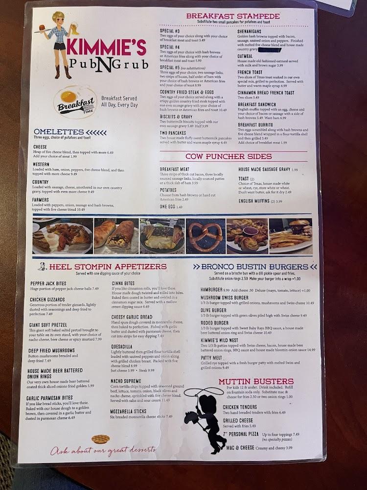 Kimmie's Pub N Grub Menu image 2