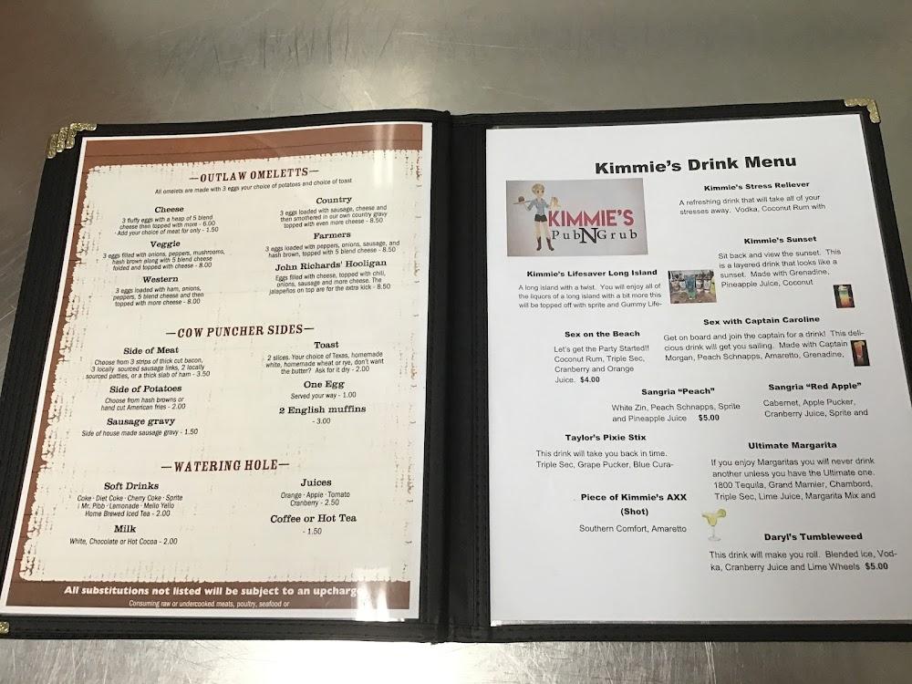 Kimmie's Pub N Grub Menu image 3
