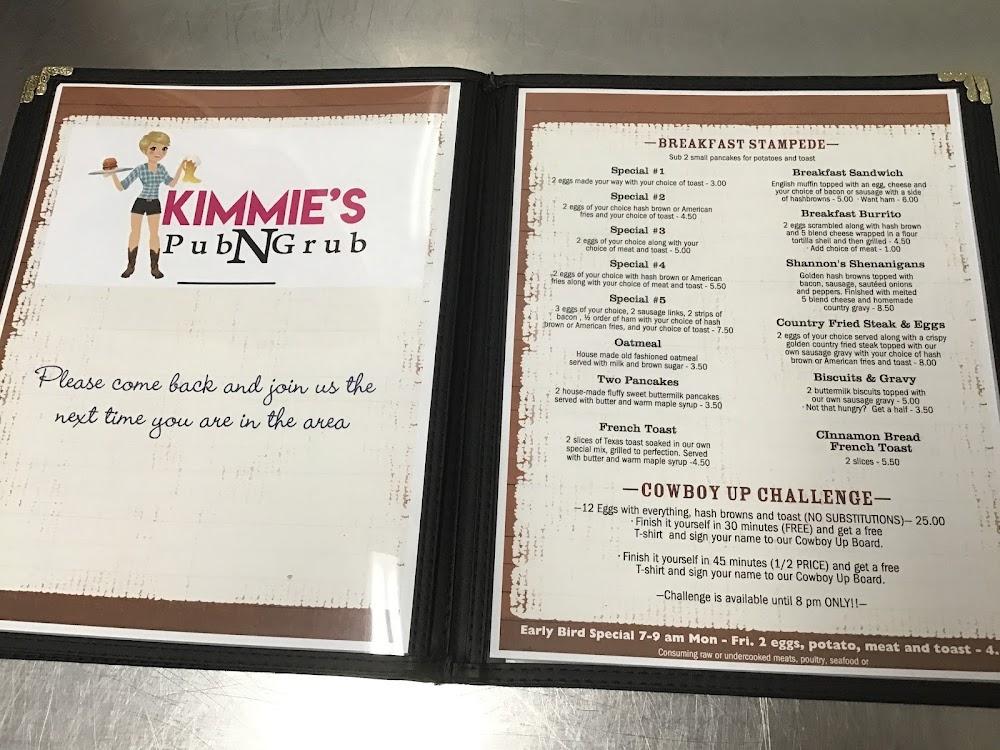 Kimmie's Pub N Grub Menu image 4